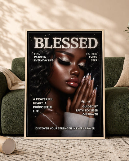 Blessed in Faith – Black Woman Prayer & Inspirational Wall Art