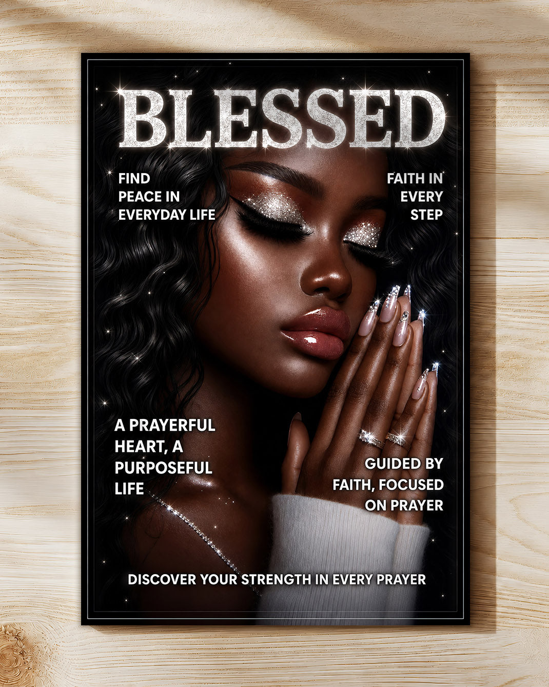 Blessed in Faith – Black Woman Prayer & Inspirational Wall Art
