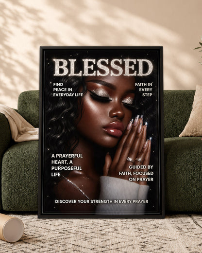 Blessed in Faith – Black Woman Prayer & Inspirational Wall Art