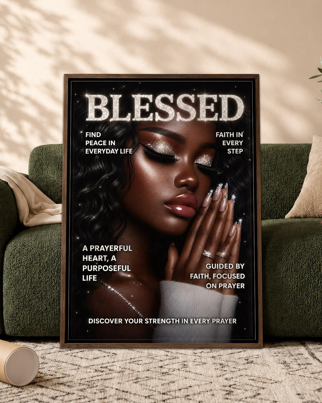 Blessed in Faith – Black Woman Prayer & Inspirational Wall Art