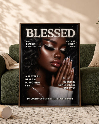 Blessed in Faith – Black Woman Prayer & Inspirational Wall Art