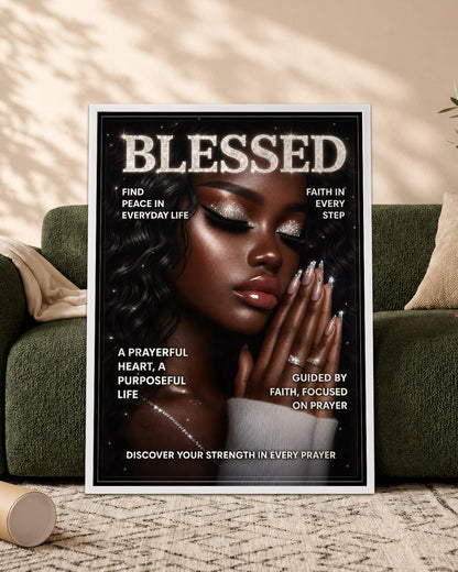 Blessed in Faith – Black Woman Prayer & Inspirational Wall Art