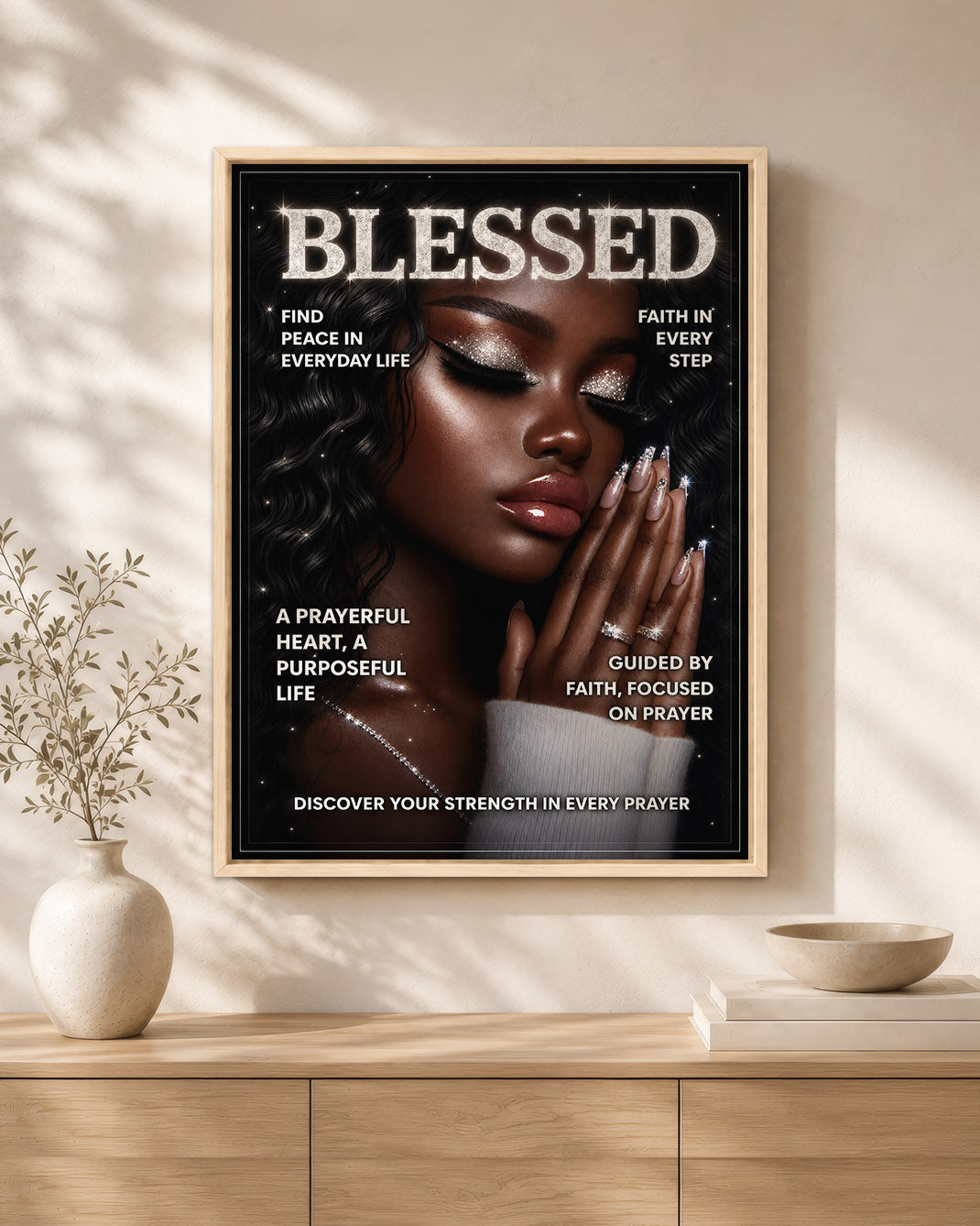 Blessed in Faith – Black Woman Prayer & Inspirational Wall Art