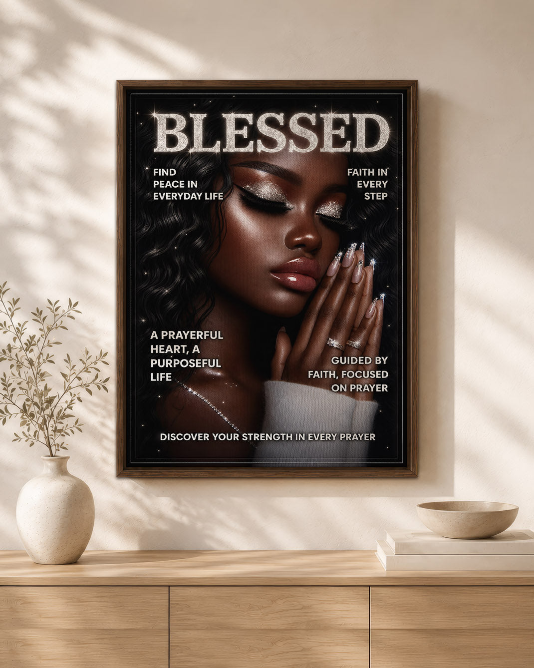 Blessed in Faith – Black Woman Prayer & Inspirational Wall Art