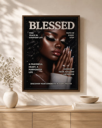Blessed in Faith – Black Woman Prayer & Inspirational Wall Art