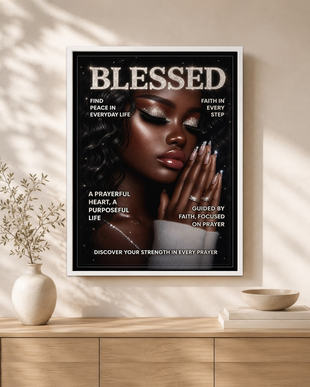 Blessed in Faith – Black Woman Prayer & Inspirational Wall Art
