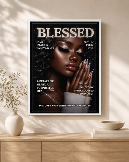 Blessed in Faith – Black Woman Prayer & Inspirational Wall Art
