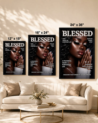 Blessed in Faith – Black Woman Prayer & Inspirational Wall Art