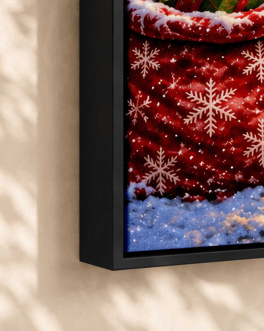Black Santa Claus Canvas Wall Art - African American Christmas Decor