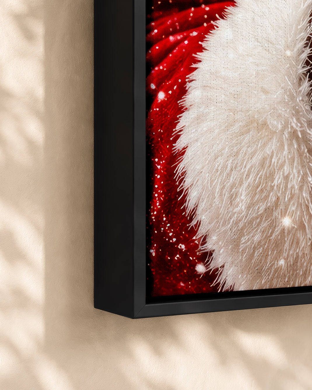 Black Santa Portrait Canvas Wall Art - African American Holiday Picture