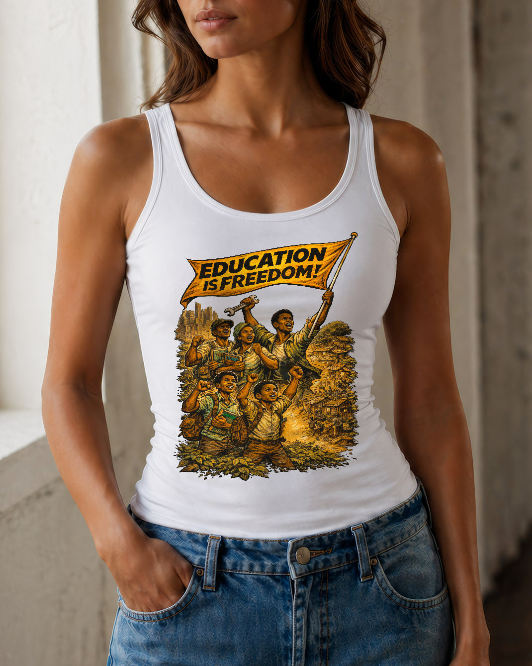 Education is Freedom Activist - Equality, and Justice Unisex Tank Top