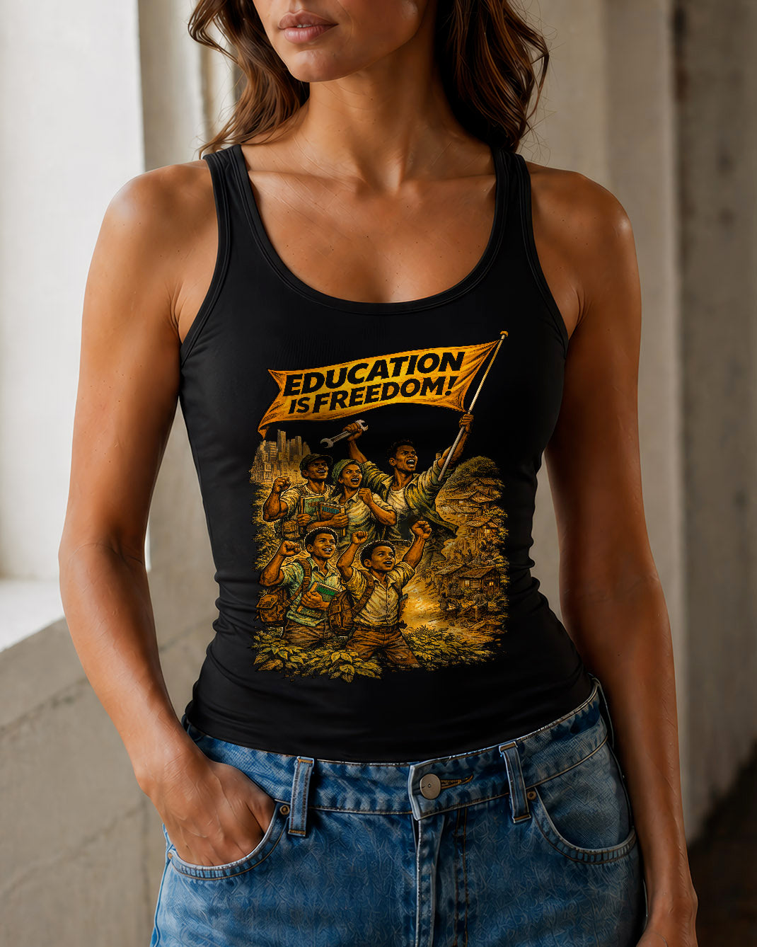 Education is Freedom Activist - Equality, and Justice Unisex Tank Top
