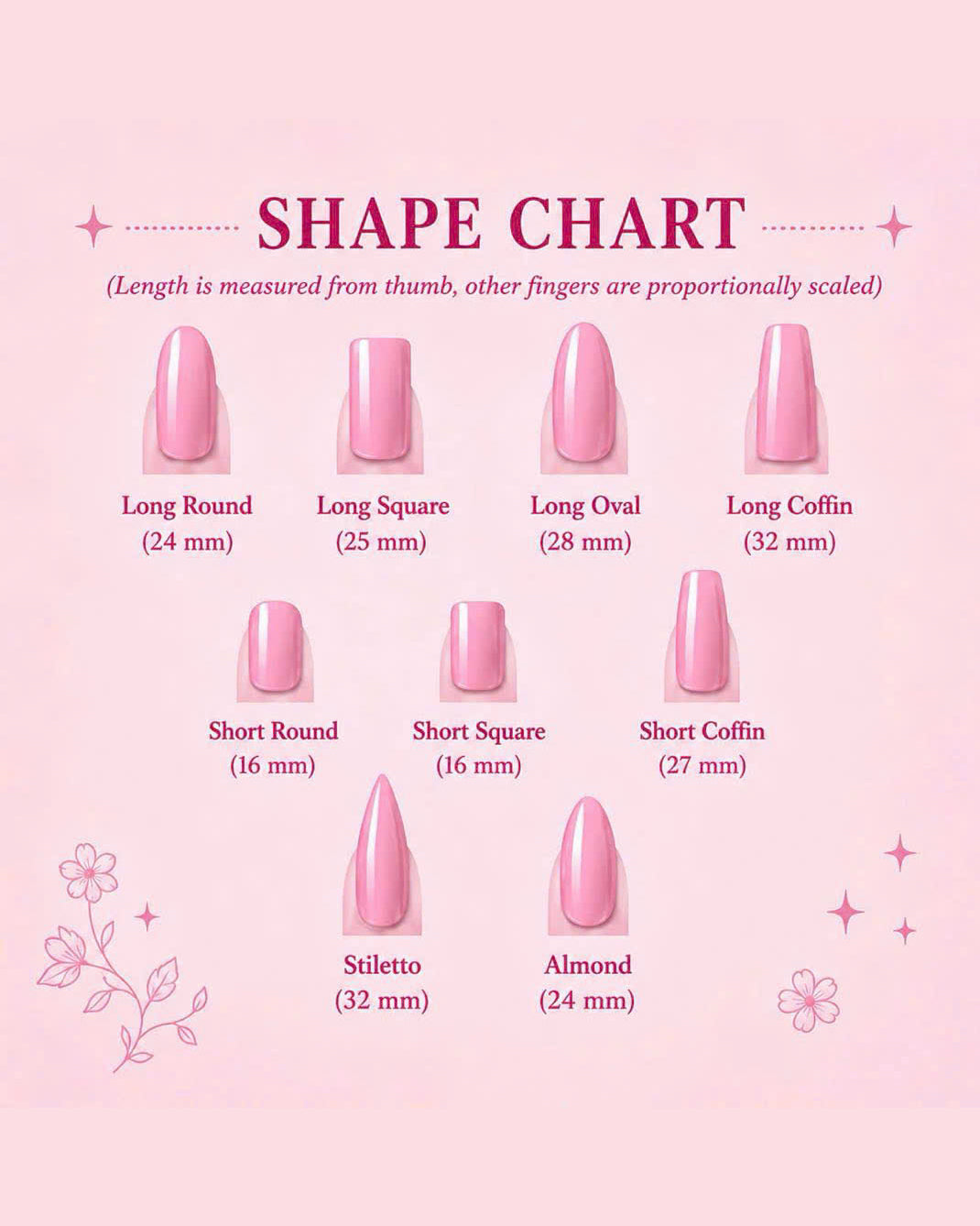 Azure Blossom Press On Nails