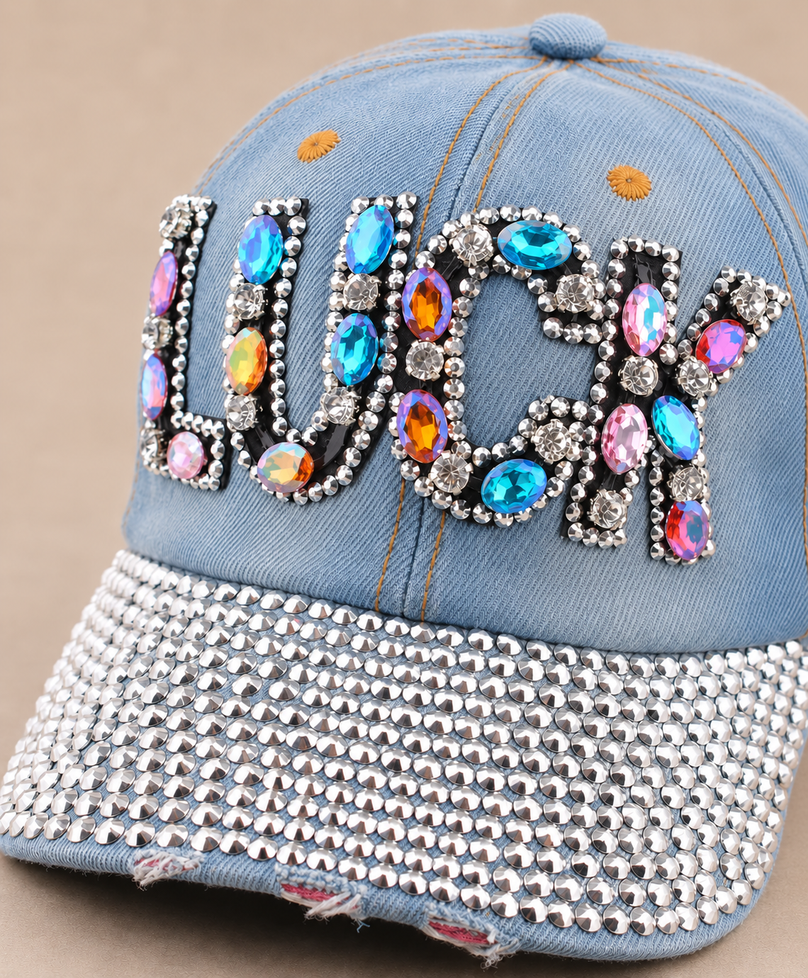 Blue Denim Rhinestone Cap – Empower Black Culture, Bold Style