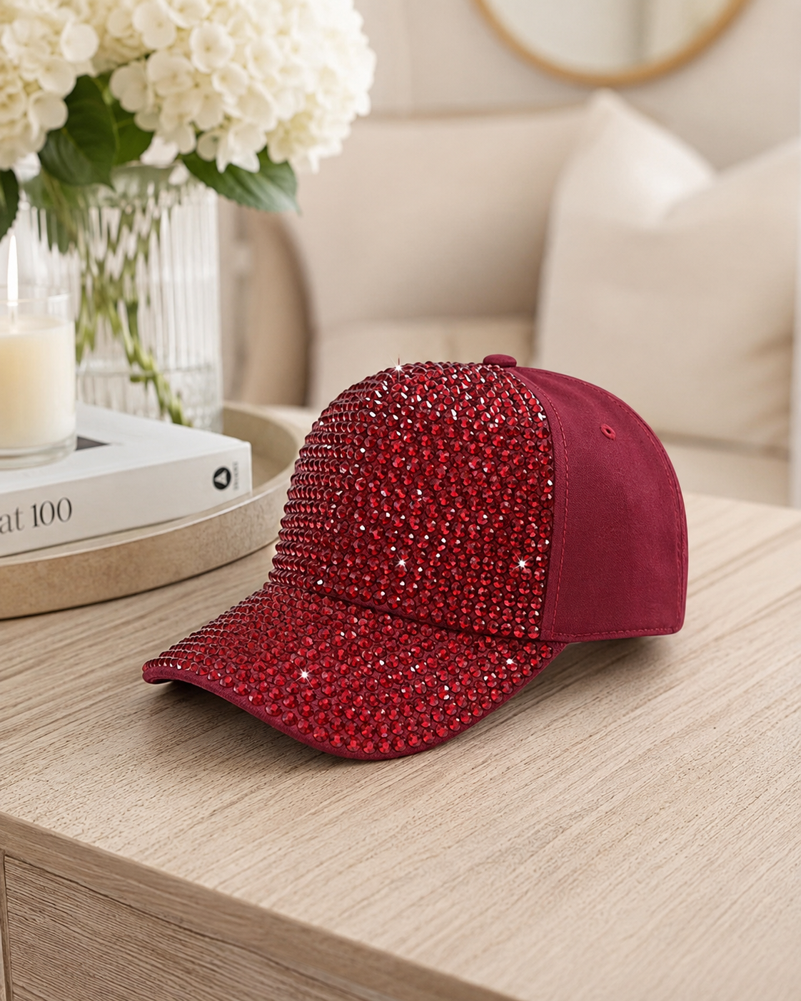 Ruby Red Bling Cap – Empower Black Culture, Bold Style
