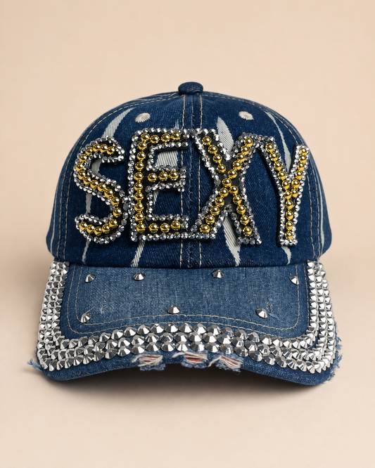 Sexy Print Rhinestone Cap - Empower Black Culture, Bold Style