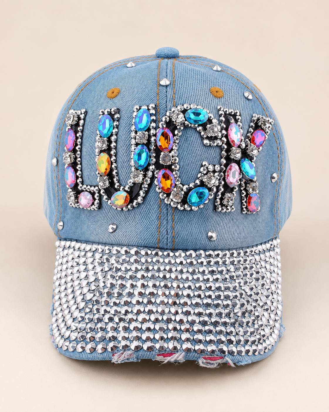 Blue Denim Rhinestone Cap – Empower Black Culture, Bold Style