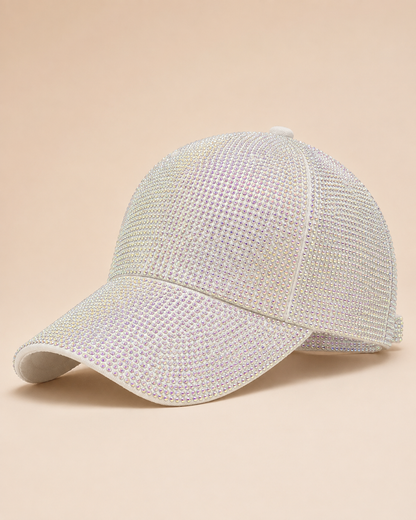 White Sparkle Rhinestone Cap – Empower Black Culture, Bold Style
