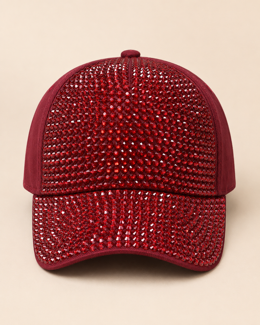 Ruby Red Bling Cap – Empower Black Culture, Bold Style
