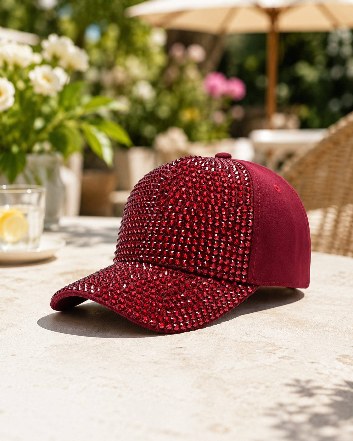 Ruby Red Bling Cap – Empower Black Culture, Bold Style