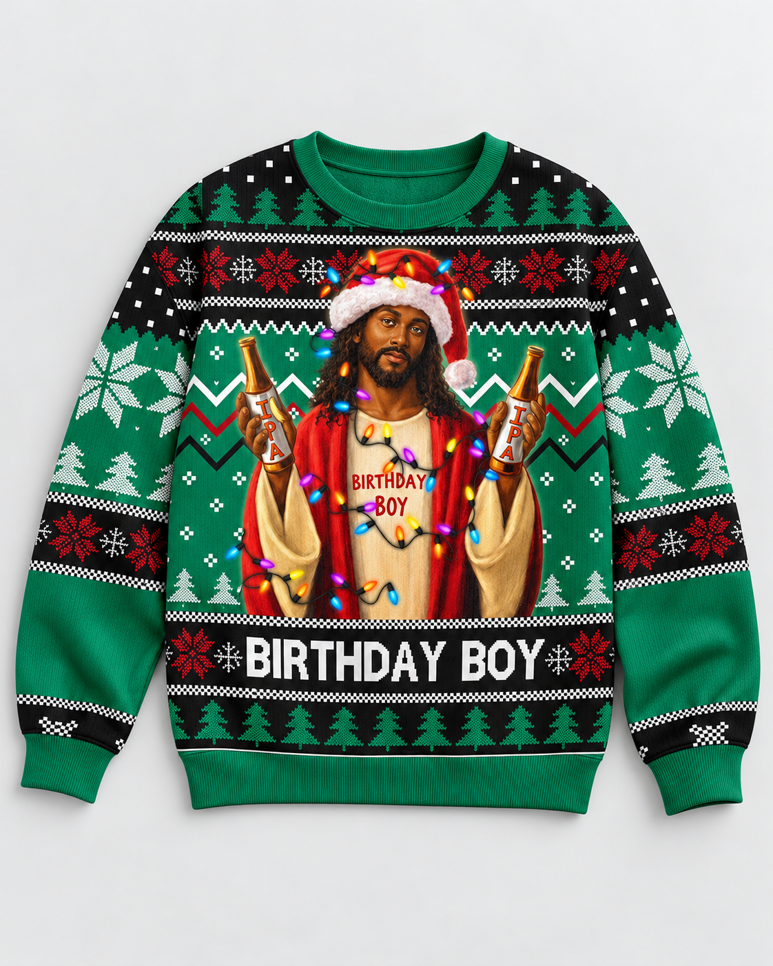 Black Jesus Birthday Boy Christmas Sweatshirt – Christian Faith