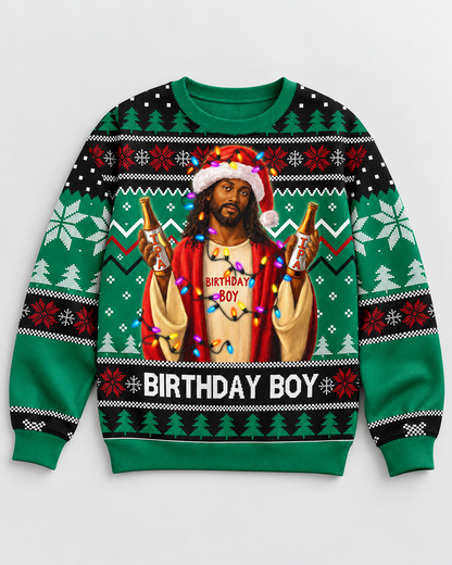 Black Jesus Birthday Boy Christmas Sweatshirt – Christian Faith