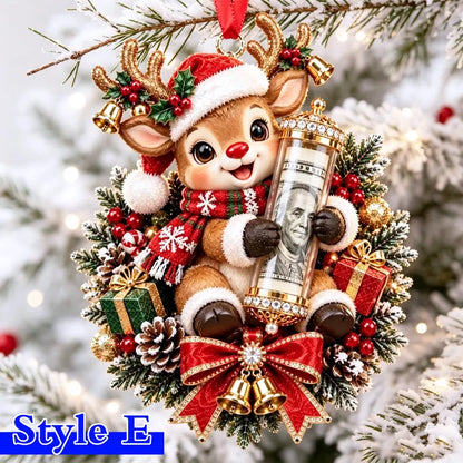 Personalized Christmas Animal Cash Holder Acrylic Ornament with Name