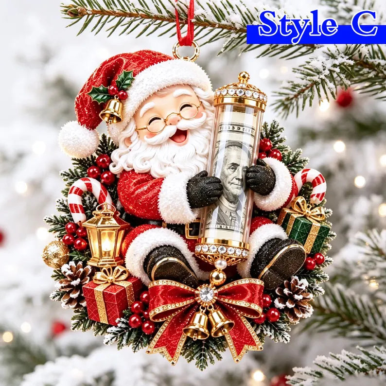 Personalized Christmas Animal Cash Holder Acrylic Ornament with Name