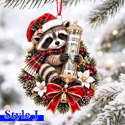 Personalized Christmas Animal Cash Holder Acrylic Ornament with Name