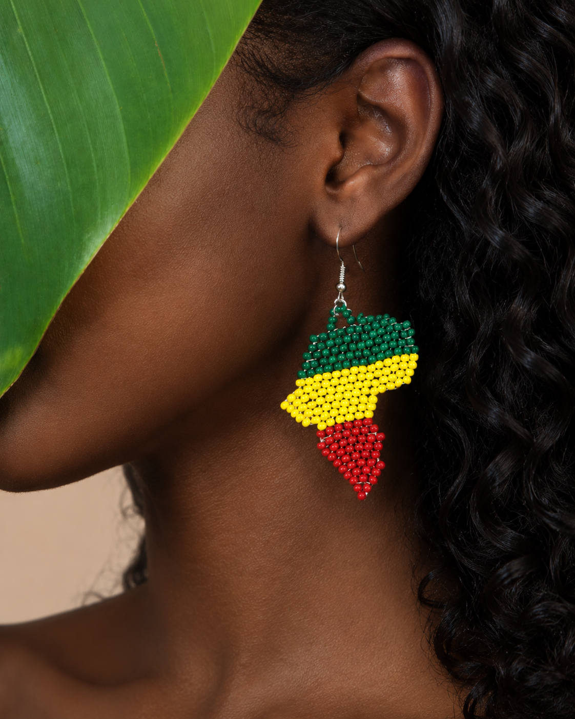 African Map Beaded Earrings – Handmade Black Heritage Statement Jewelry