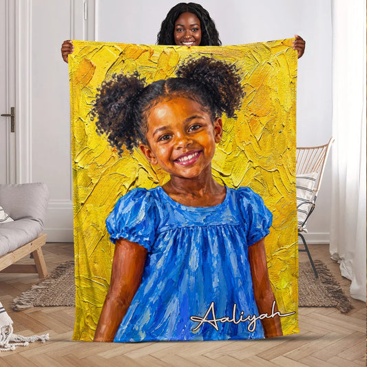 Custom Photo For Kid - Personalized Fleece Blanket