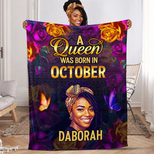 A Beautiful Queen - Personalized Fleece Blanket