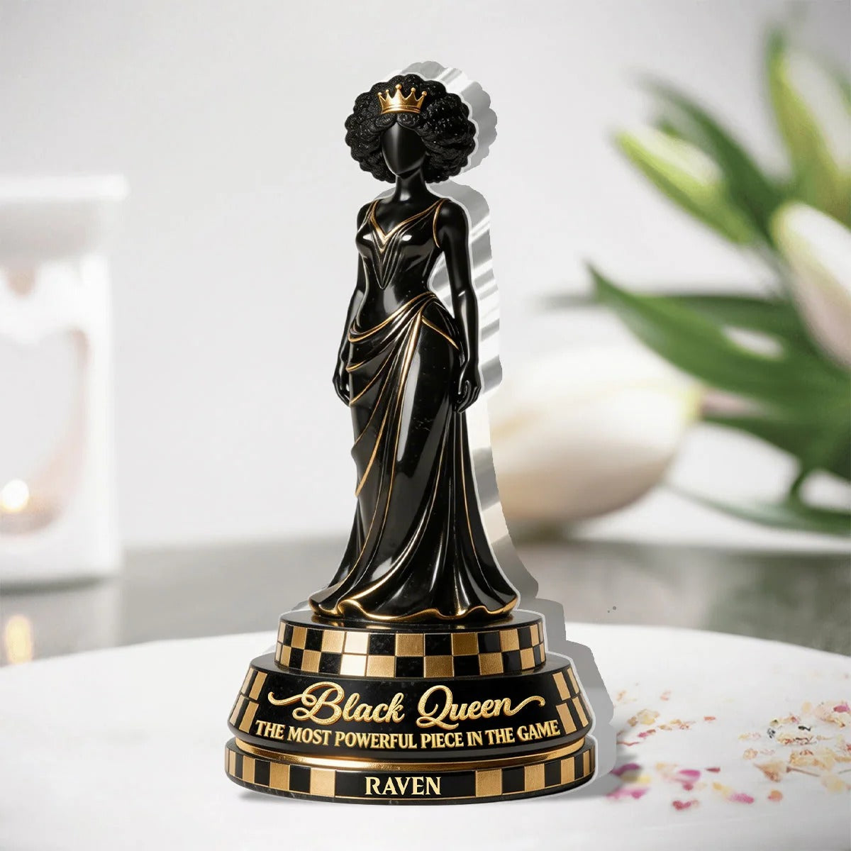 Black Queen Most Powerful Piece – Personalized Acrylic Plaque
