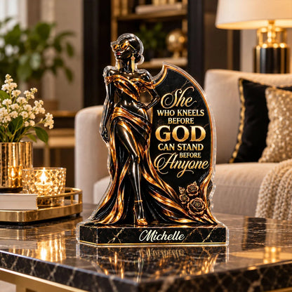 She Who Kneels Before God – Personalized Black Woman Acrylic Plaque