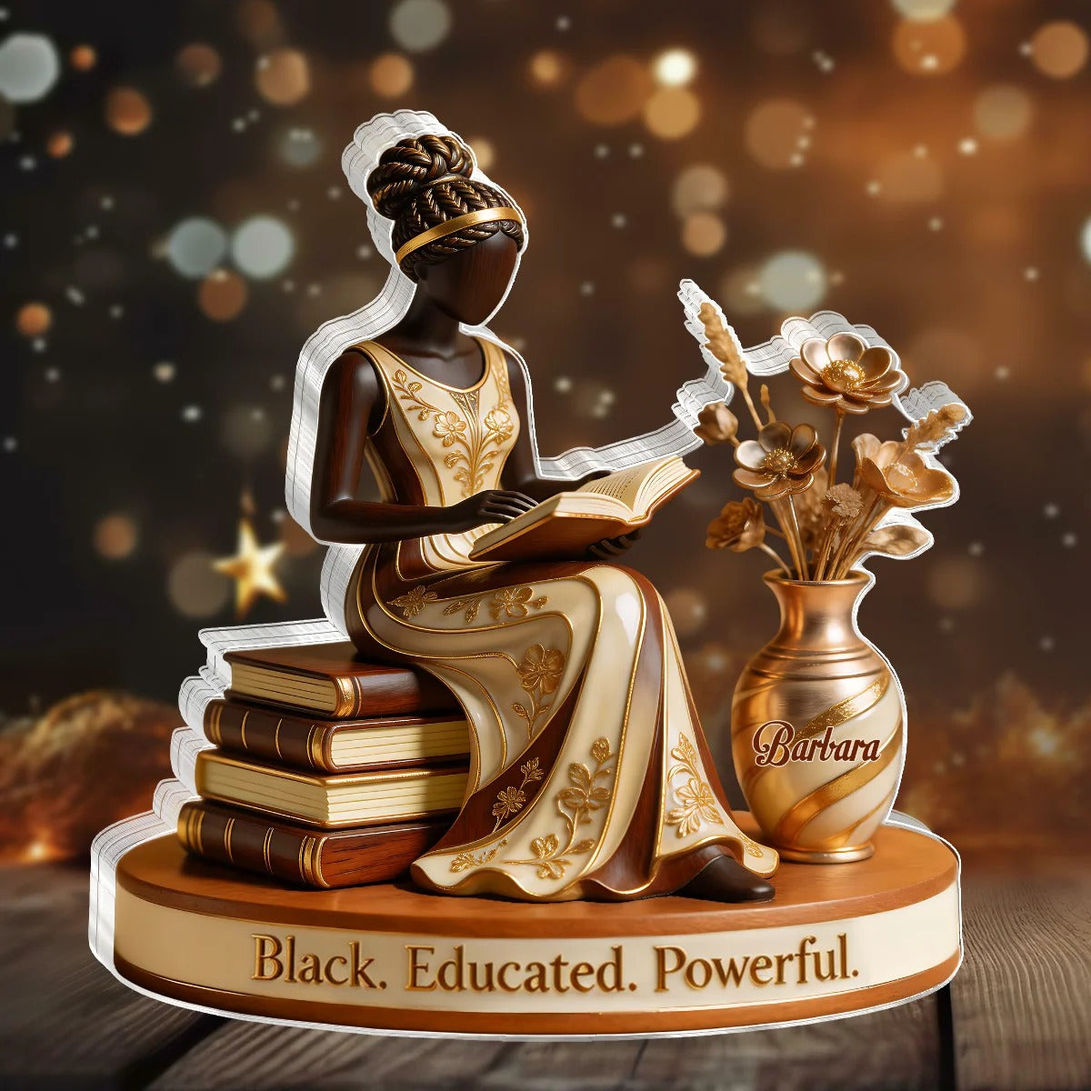 Black Educated Powerful Woman – Personalized Acrylic Plaque