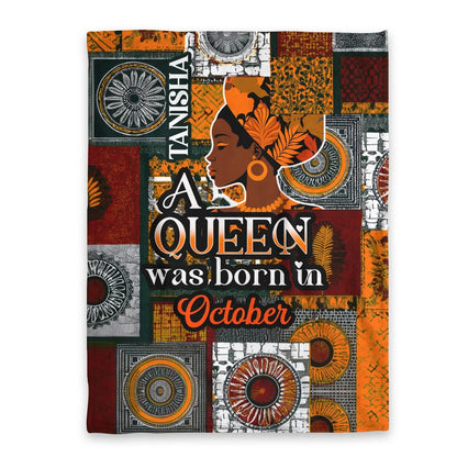 Custom Birth Month A Beautiful Queen - Personalized Fleece Blanket