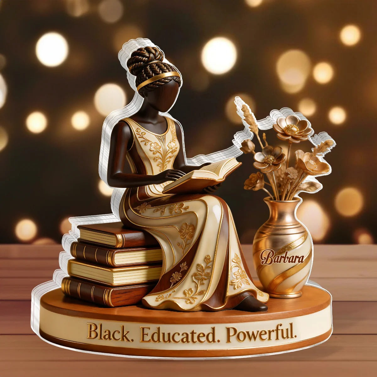 Black Educated Powerful Woman – Personalized Acrylic Plaque