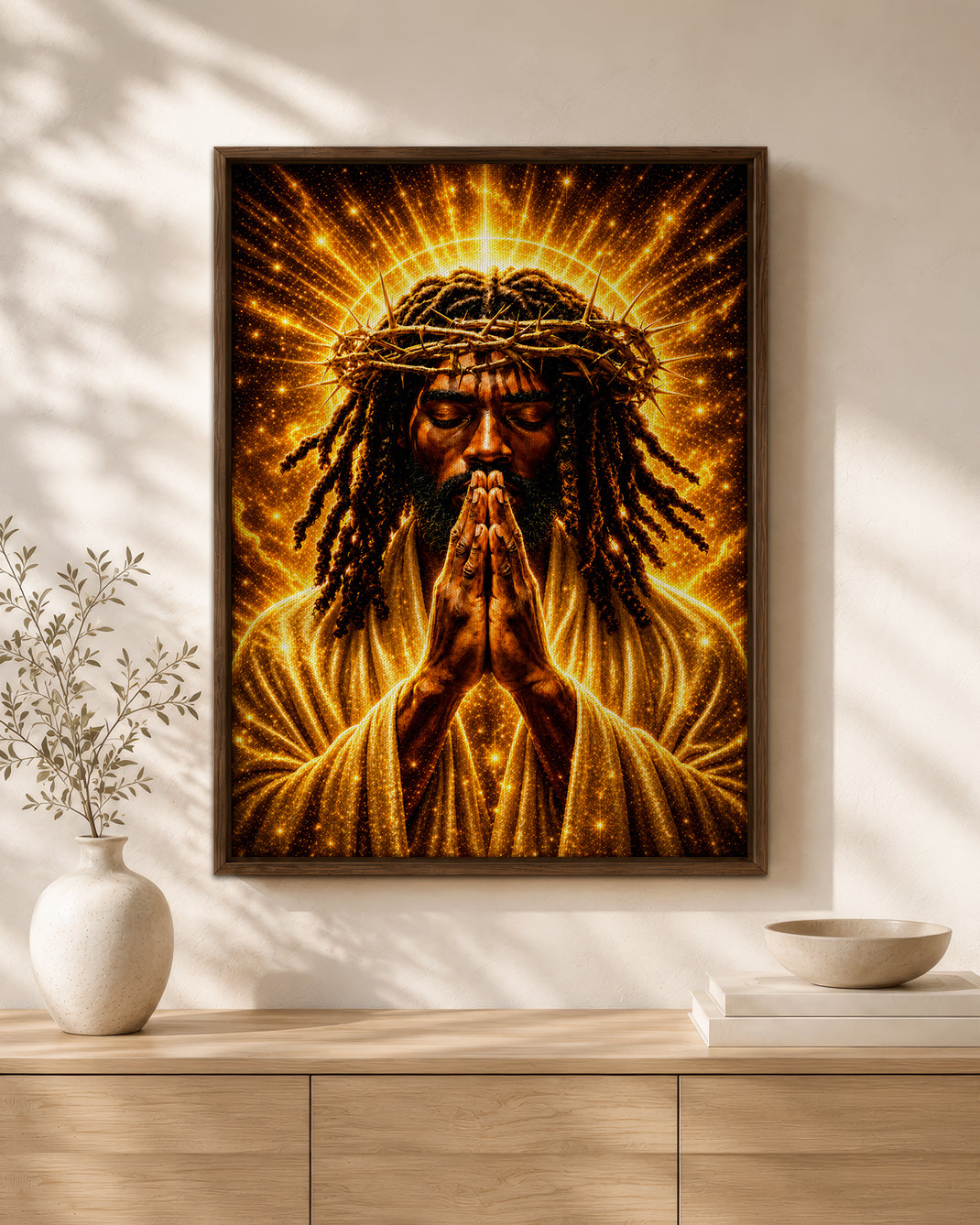 Black Faith Prayer Wall Art Canvas - Christian Inspirational Home Decor